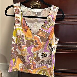 Trina Turk Printed V-Neck Sleeveless Top - Multicolor